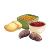 谷薯芋、杂豆、主食